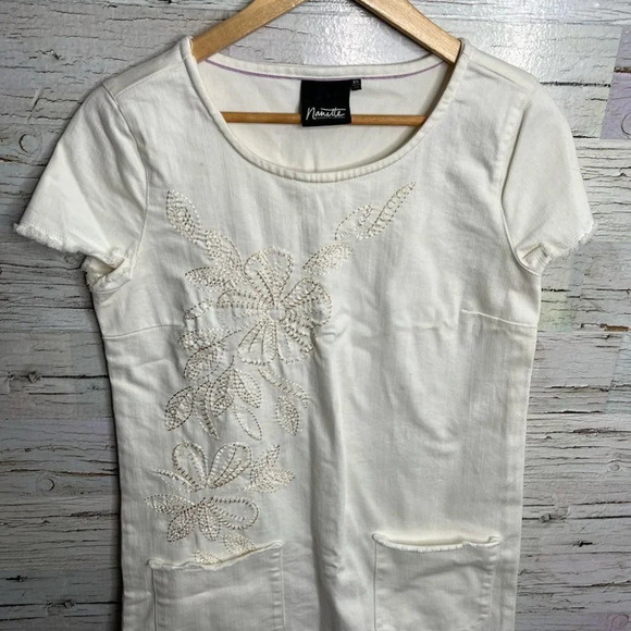 Nanette lepore white  dress size xs tee shirt - Picture 3 of 9